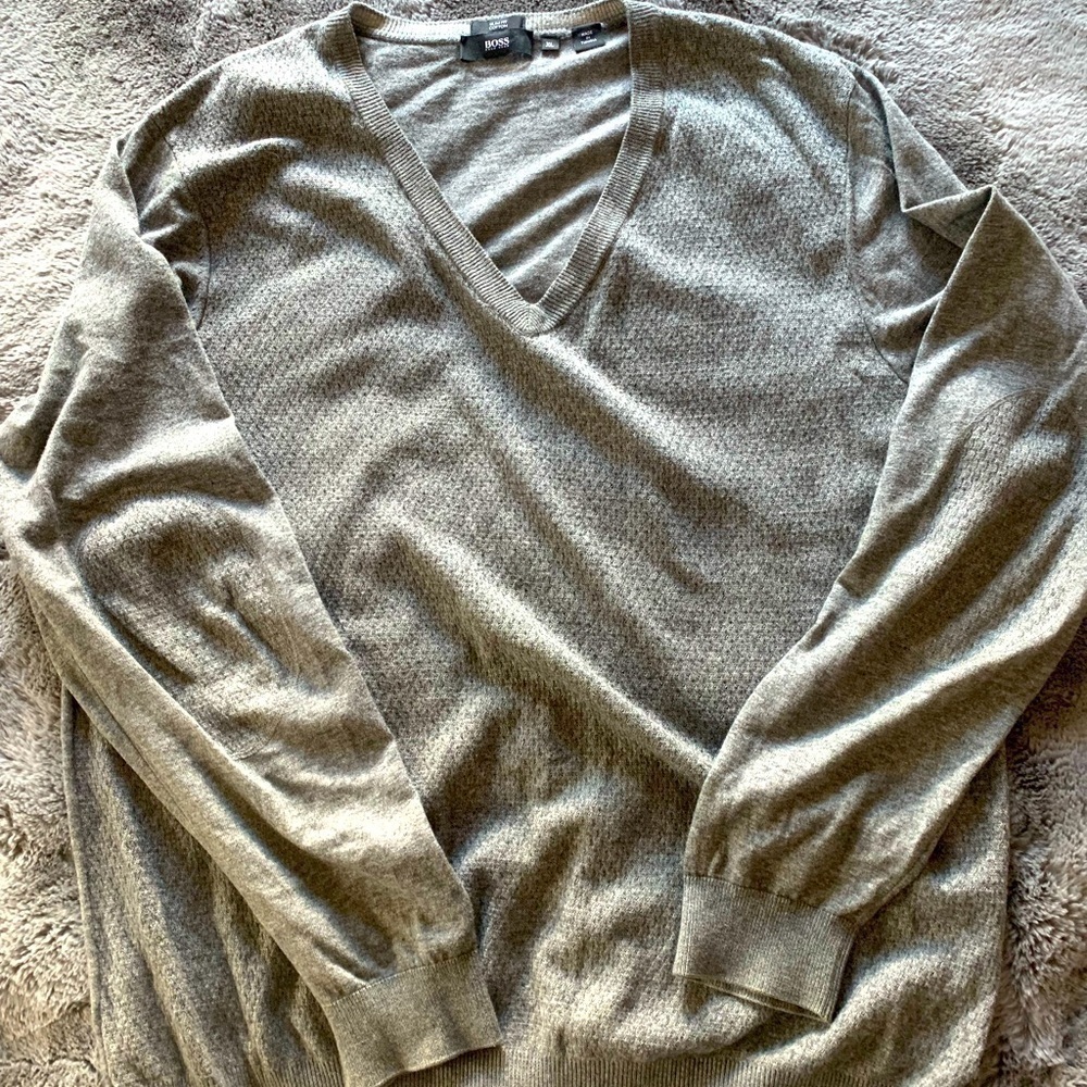 HUGO Boss Slim Fit Cotton Pullover - Vneck